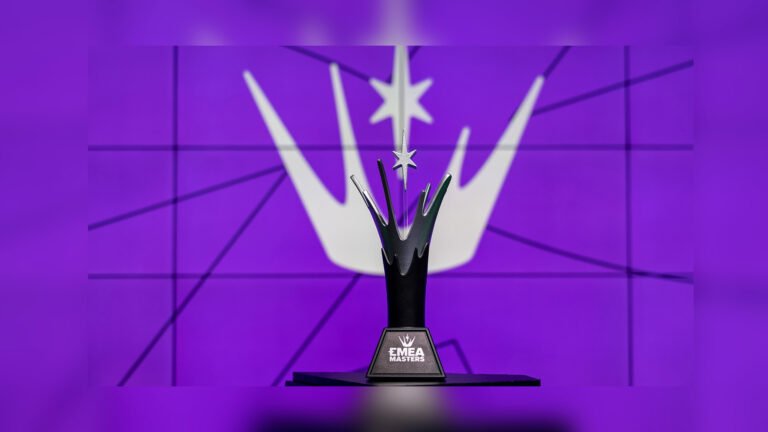 Primer plano de la copa del EMEA Masters