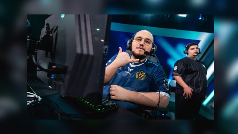 Imagen de Myrwn en el estudio de la LEC antes de un partido de MAD Lions KOI