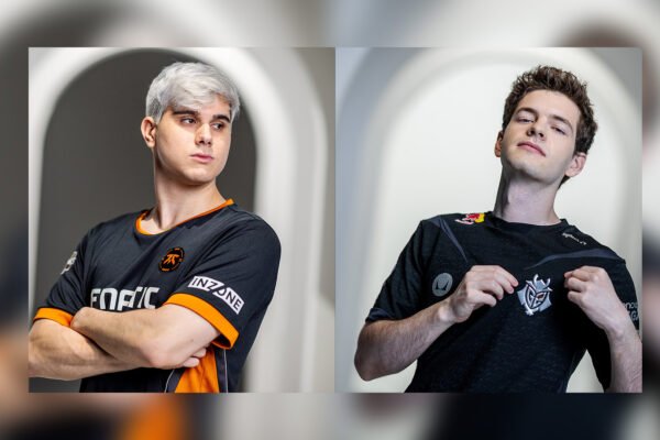 Imagen promocional del enfrentamiento entre FNC y G2 con las fotos de Razork y Mikyx