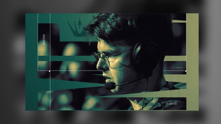 Cartel promocional del encuentro entre HRTS y BDSA durante el EMEA Masters con la imagen de Jackspektra en primer plano