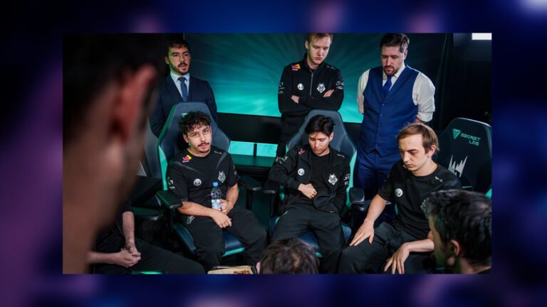 Imagen promocional de la jornada 5 de las LEC Finals con la imagen de BrokenBlade, Yike y Caps durante una pausa entre partidos