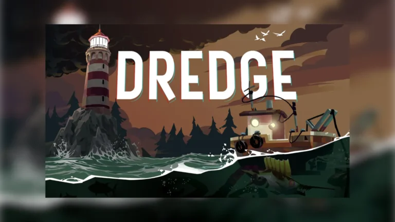 Fondo oficial de Dredge: un barco se acerca a un faro teniendo un tentáculo bajo el casco.