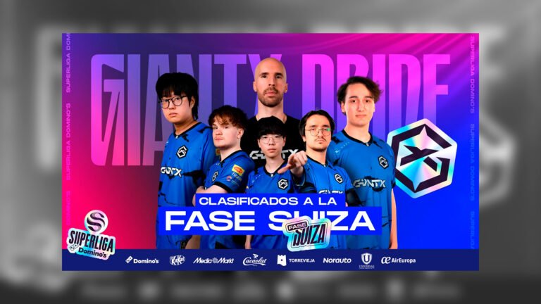Imagen de los jugadores del equipo de GXP como cartel promocional de la clasificaicón a la fase suiza de la Superliga
