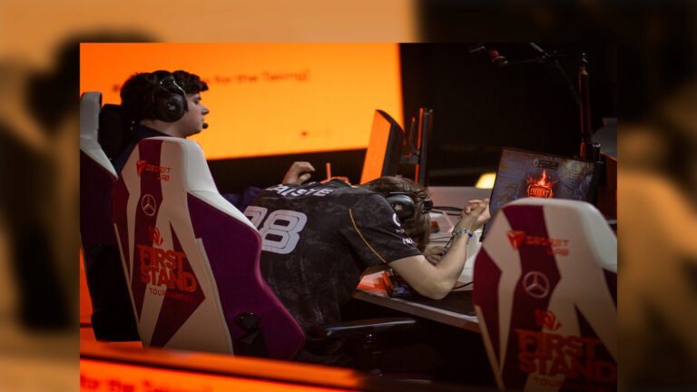 Imagen promocional del First Stand Tournament donde se ve al jugador de KC, Caliste, tras perder su partido contra HLE