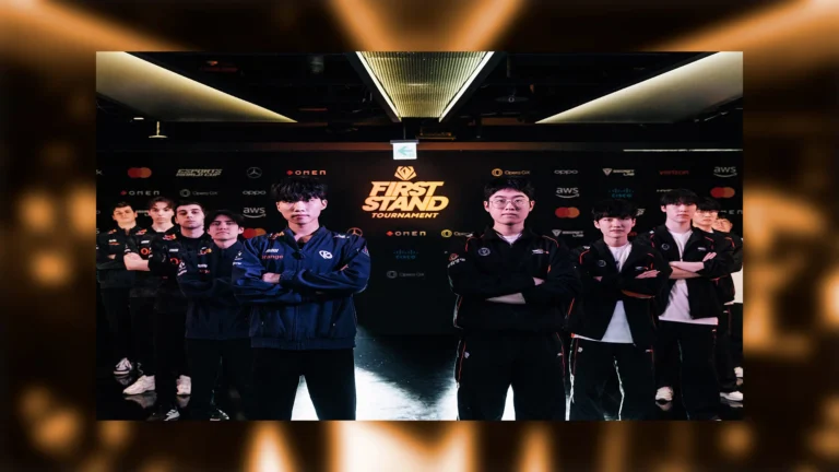 Imagen promocional de la final del First Stand Tournament, viendo a KC y HLE posando