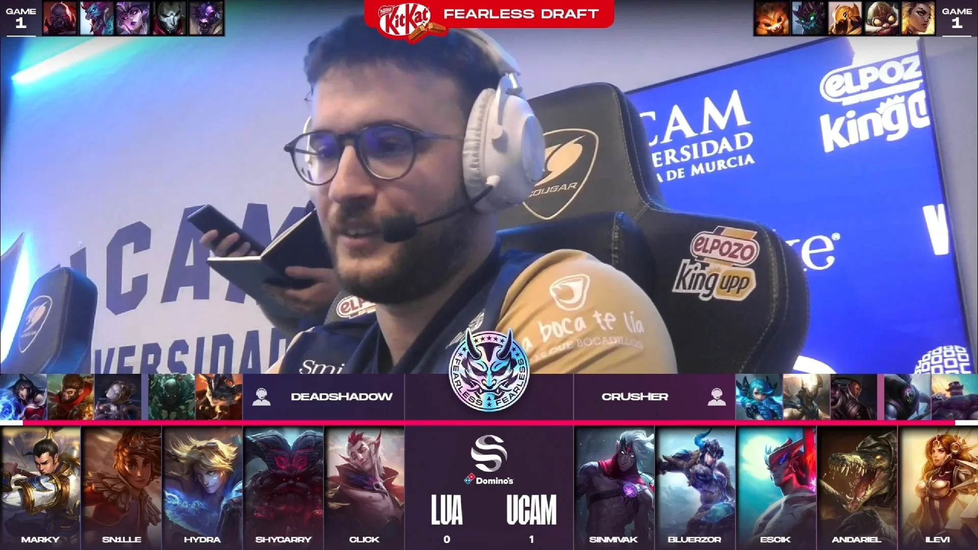 Draft del segundo mapa del primer partido de la jornada 3 de los playoffs de verano de la Superliga entre UCAM y LUA