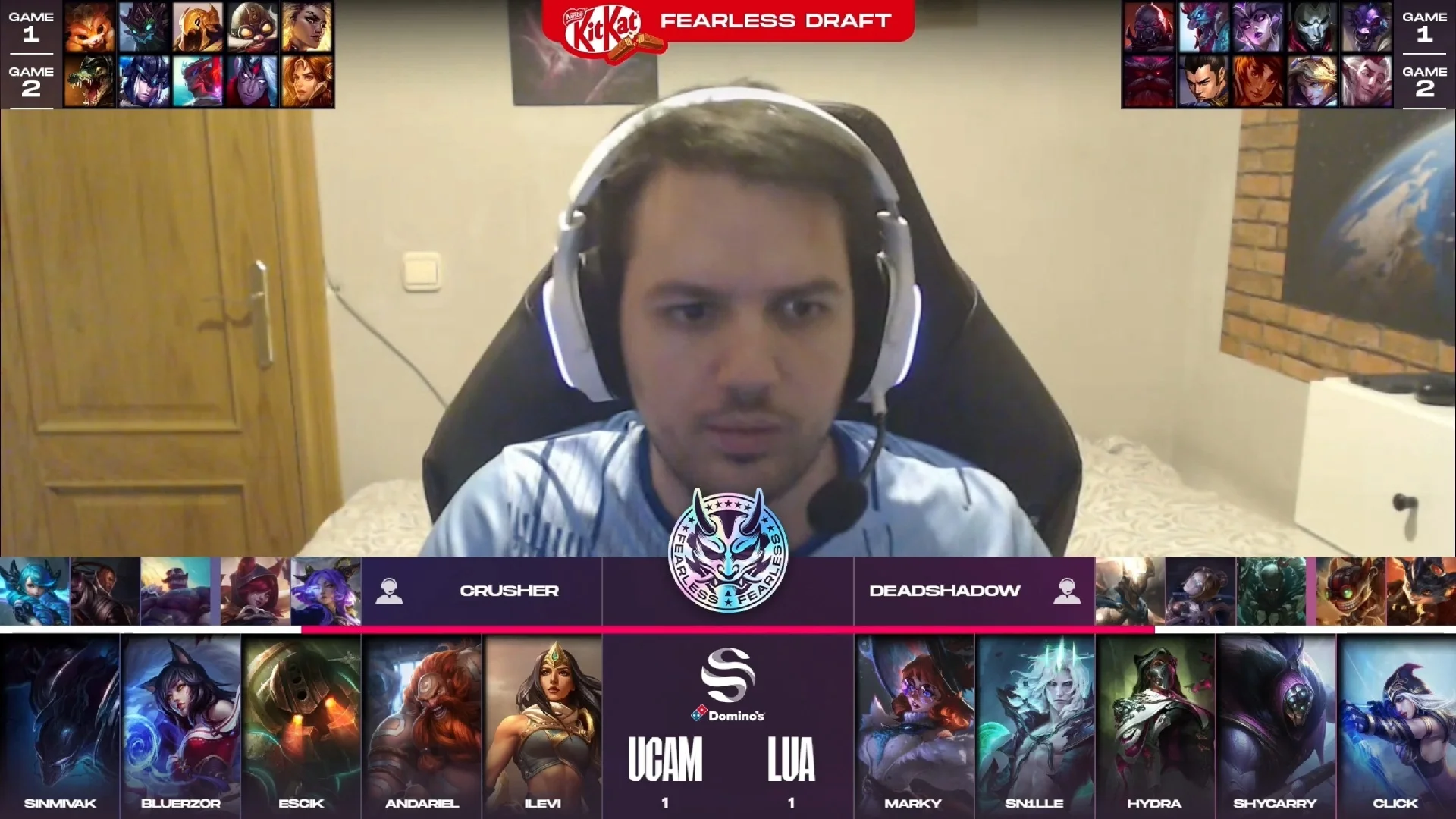 Draft del tercer mapa del primer partido de la jornada 3 de los playoffs de verano de la Superliga entre UCAM y LUA