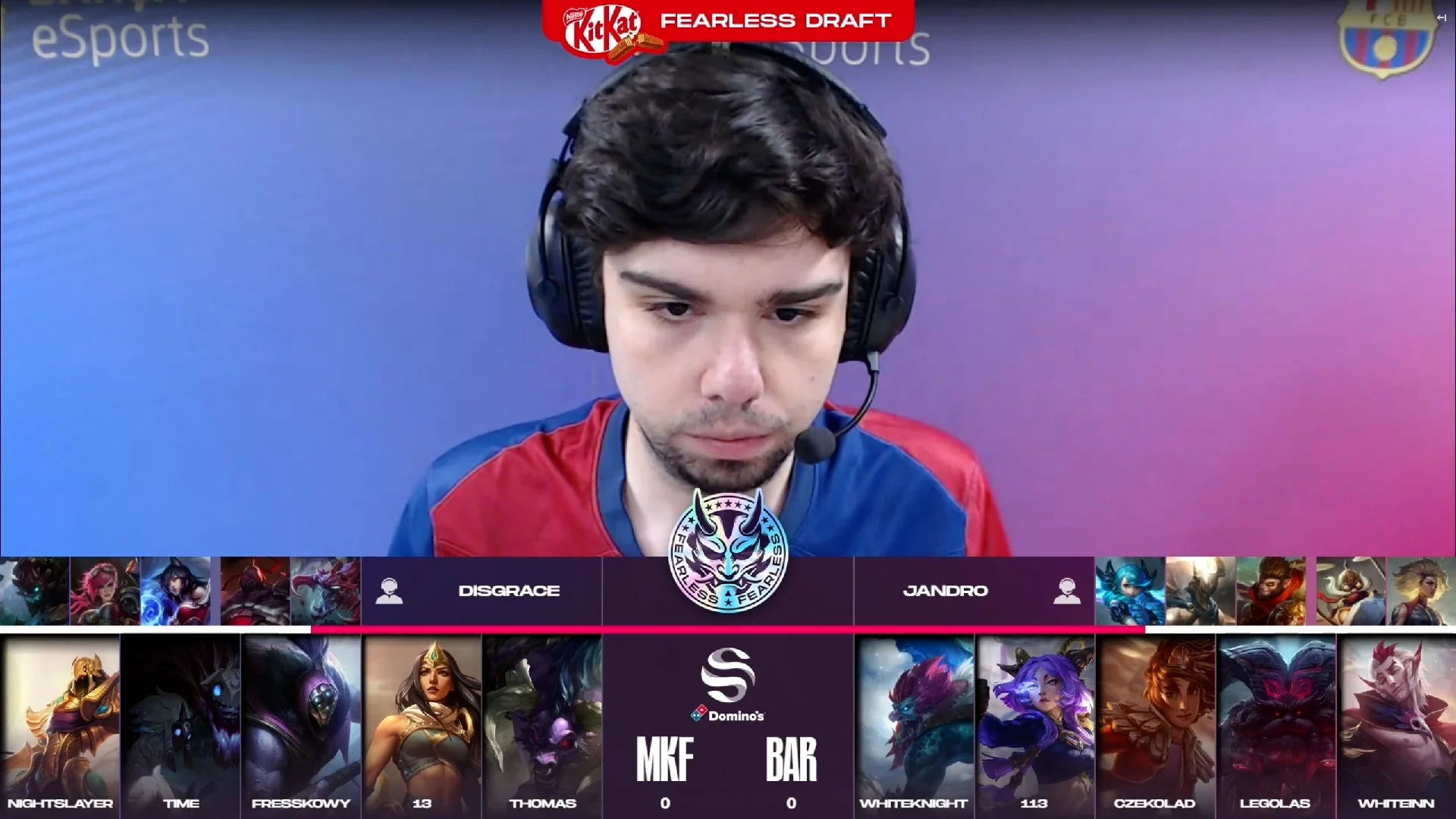 Draft del primer mapa del segundo partido de la jornada 3 de los playoffs de verano de la Superliga entre MKF y BAR