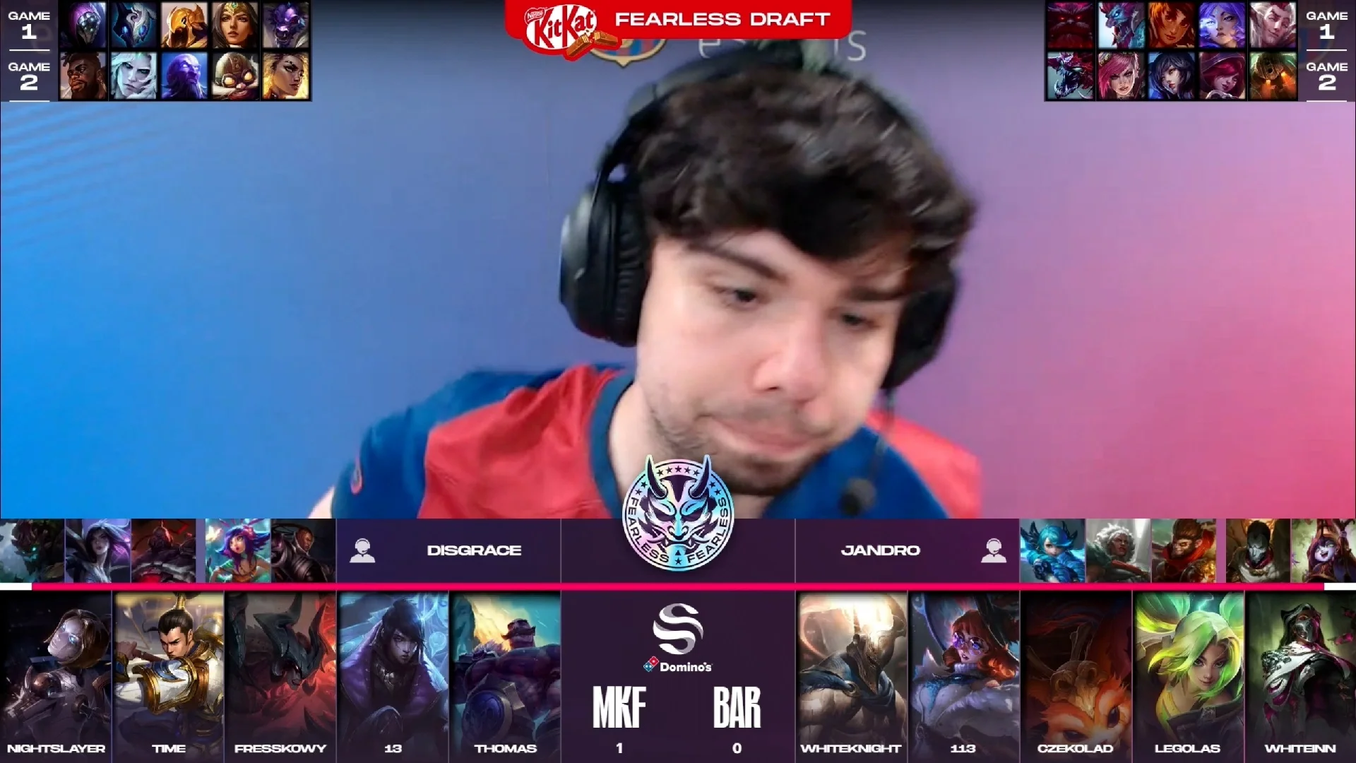 Draft del tercer mapa del segundo partido de la jornada 3 de los playoffs de verano de la Superliga entre MKF y BAR