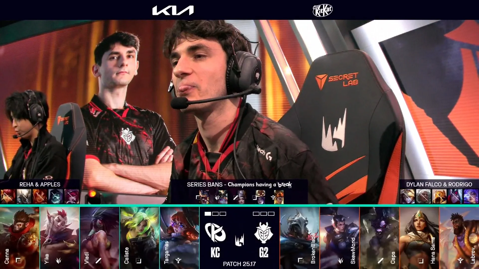 Draft del segundo mapa de la jornada 3 de los playoffs de verano de la LEC entre KC y G2