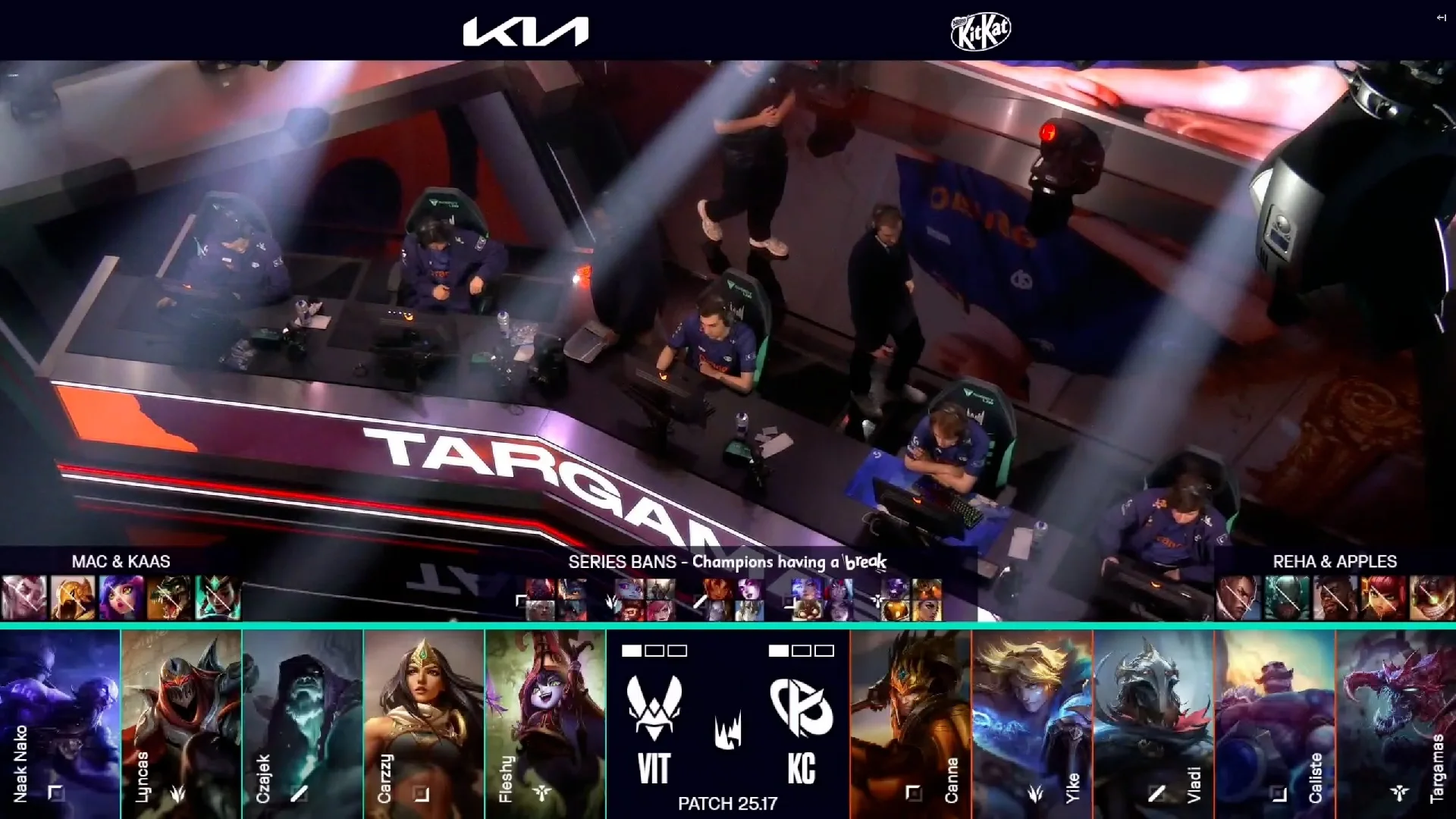 Draft del tercer mapa de la jornada 5 de los playoffs de verano de la LEC entre KC y VIT