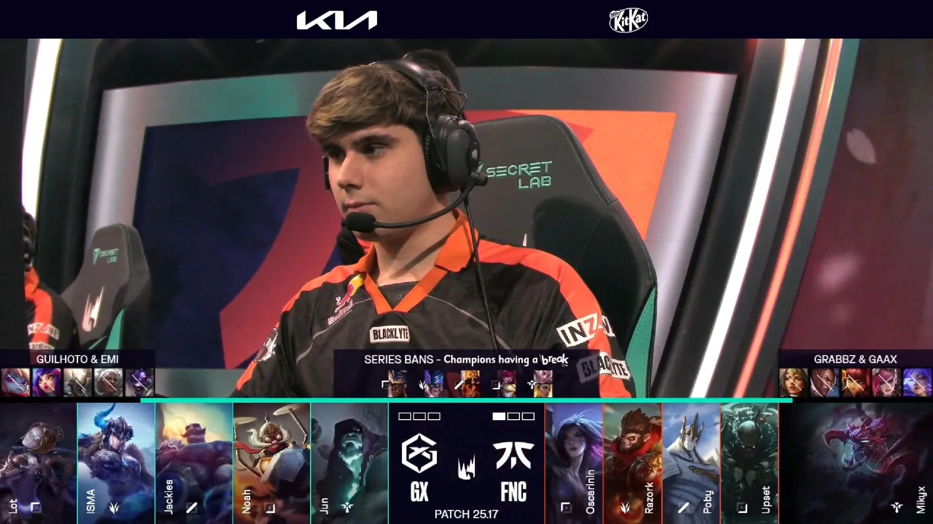 Draft del segundo mapa de la jornada 7 de los playoffs de verano de la LEC entre FNC y GX