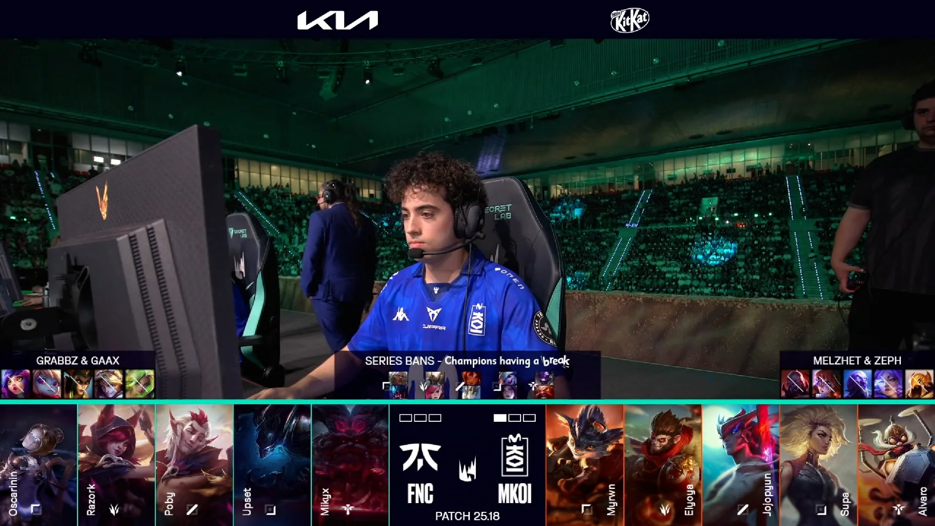 Draft del segundo mapa de la jornada 9 de los playoffs de verano de la LEC entre MKOI y FNC