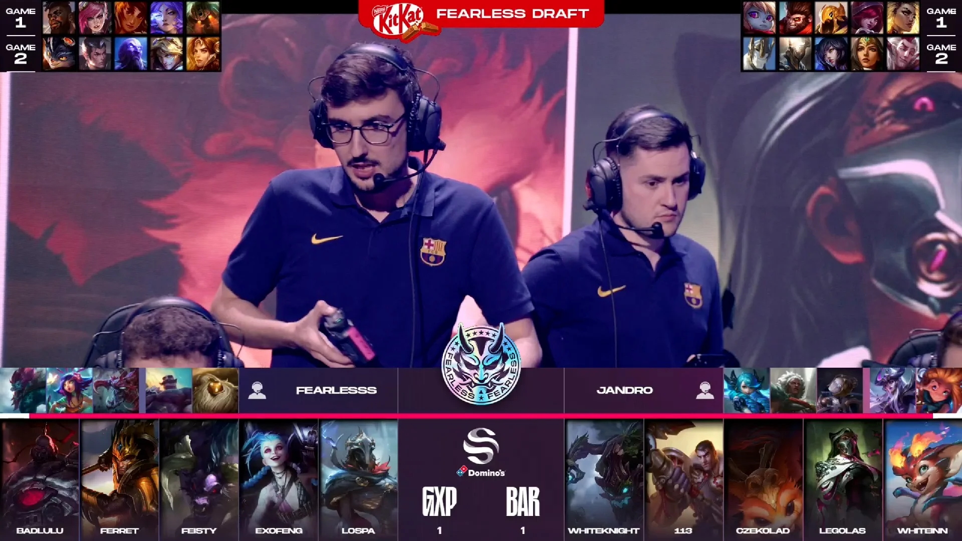 Draft del tercer mapa del segundo partido de la jornada 1 de la Final Four de la Superliga entre GXP y BAR