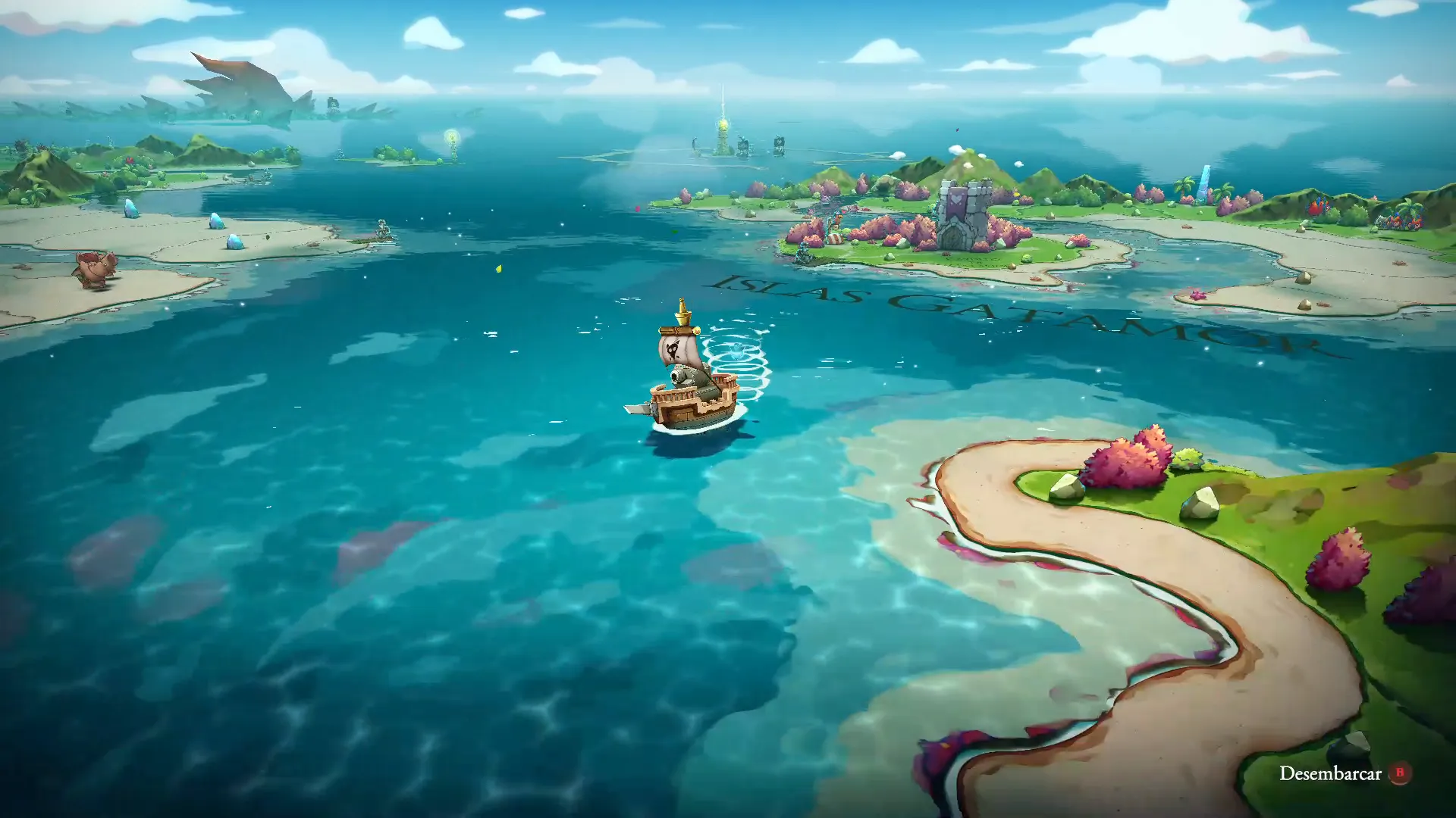 Barco de Cat Quest III siendo usado