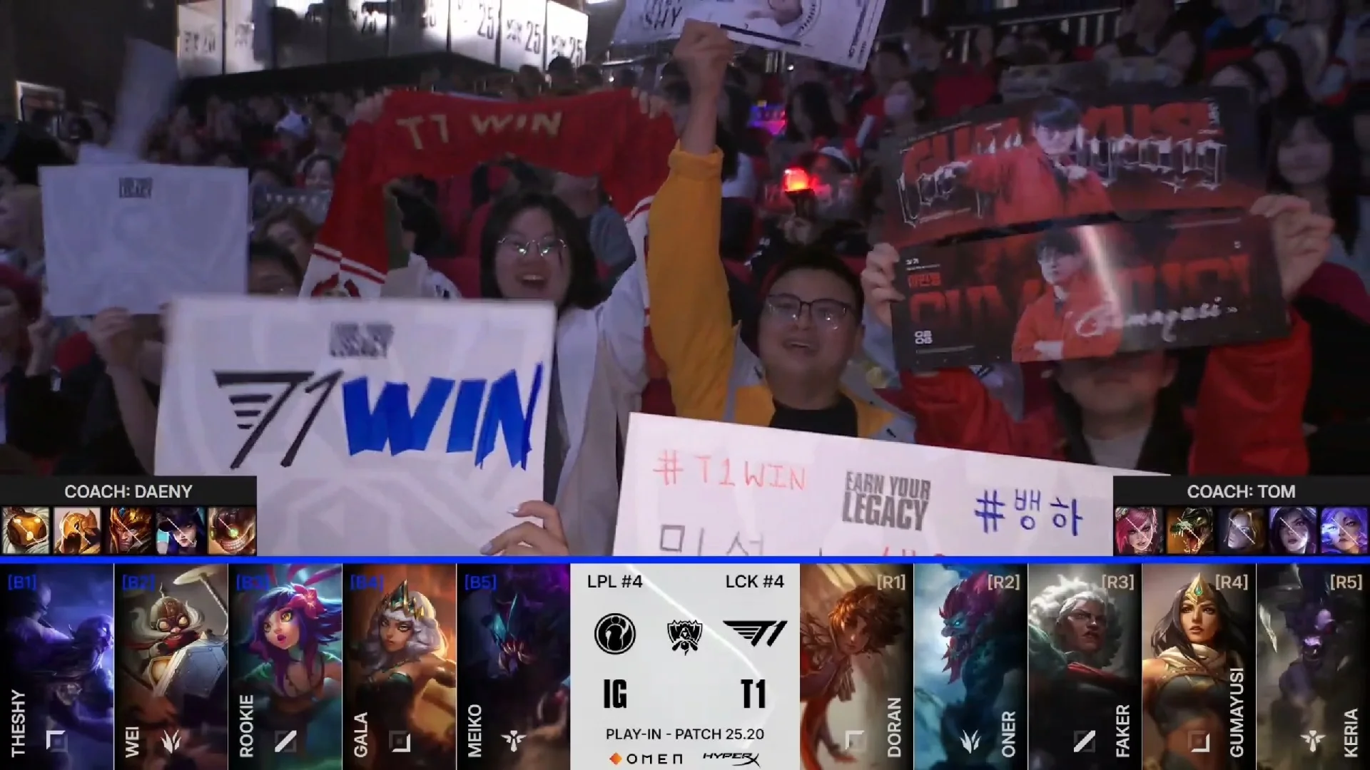 Draft del primer mapa de la jornada 1 del Play-In de los Mundiales 2025 entre IG y T1