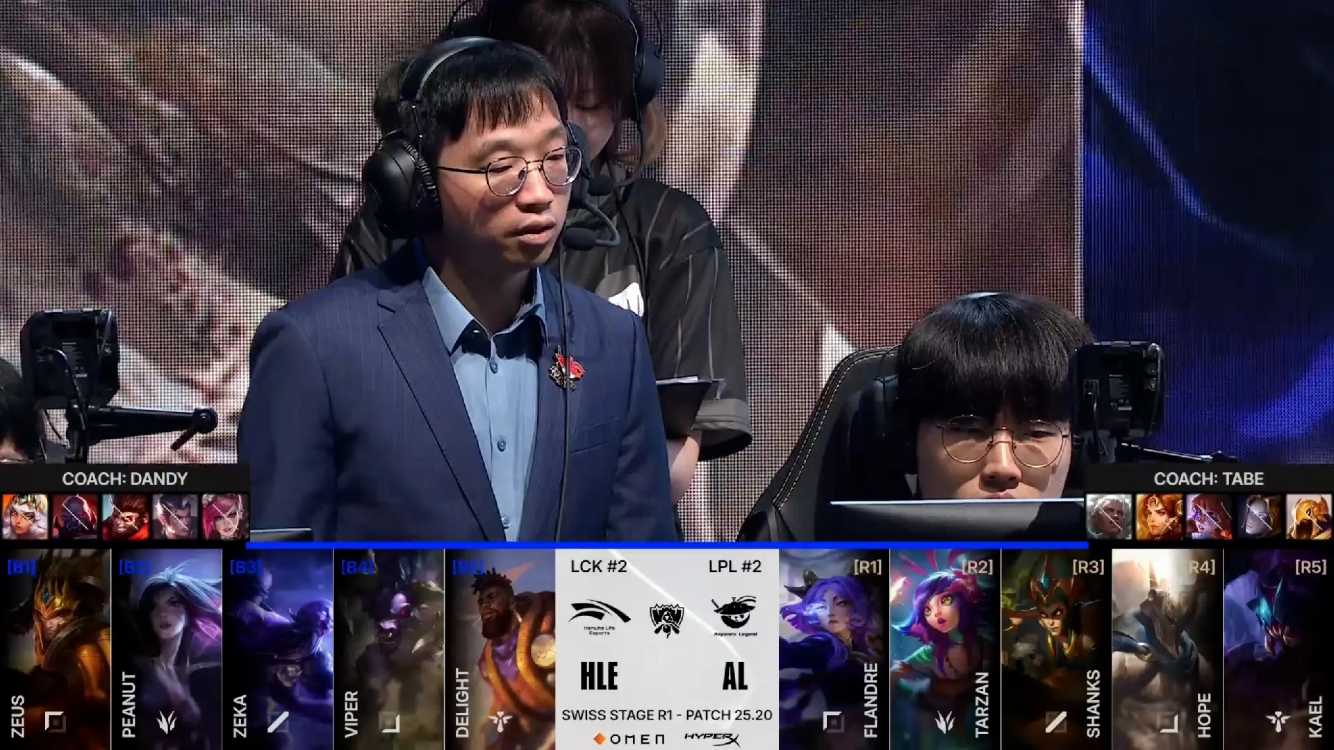 Draft del sexto partido de la jornada 2 de los Mundiales 2025 entre HLE y AL