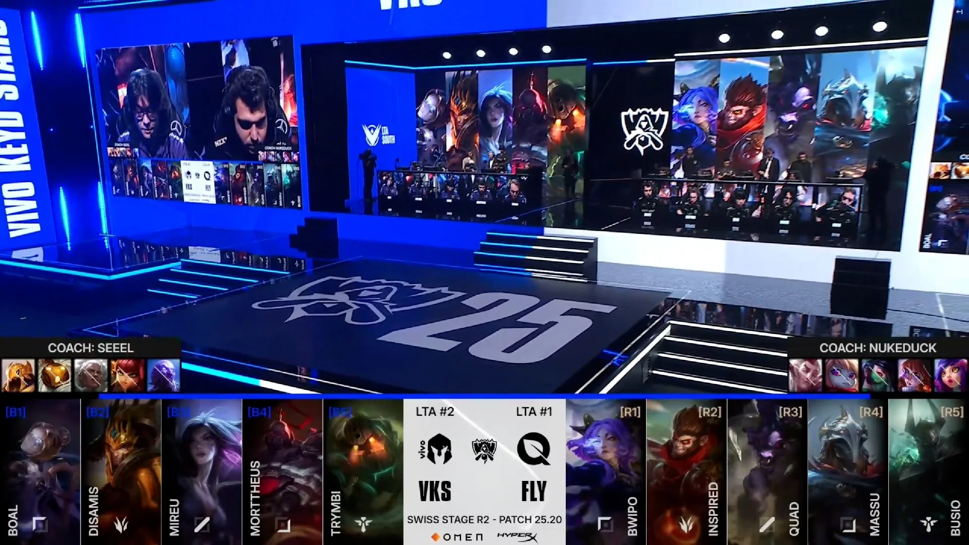 Draft del primer partido de la jornada 3 de los Mundiales 2025 entre VKS y FLY