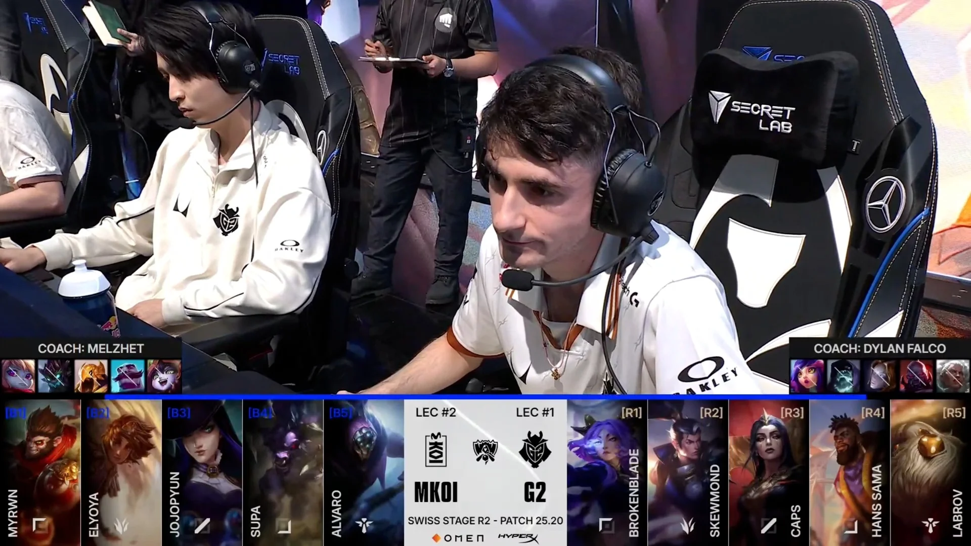 Draft del tercer partido de la jornada 4 de los Mundiales 2025 entre MKOI y G2