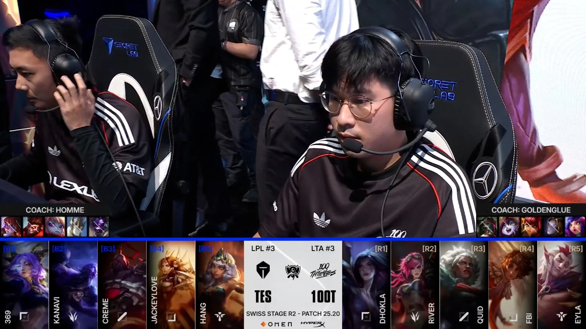 Draft del cuarto partido de la jornada 4 de los Mundiales 2025 entre TES y 100T