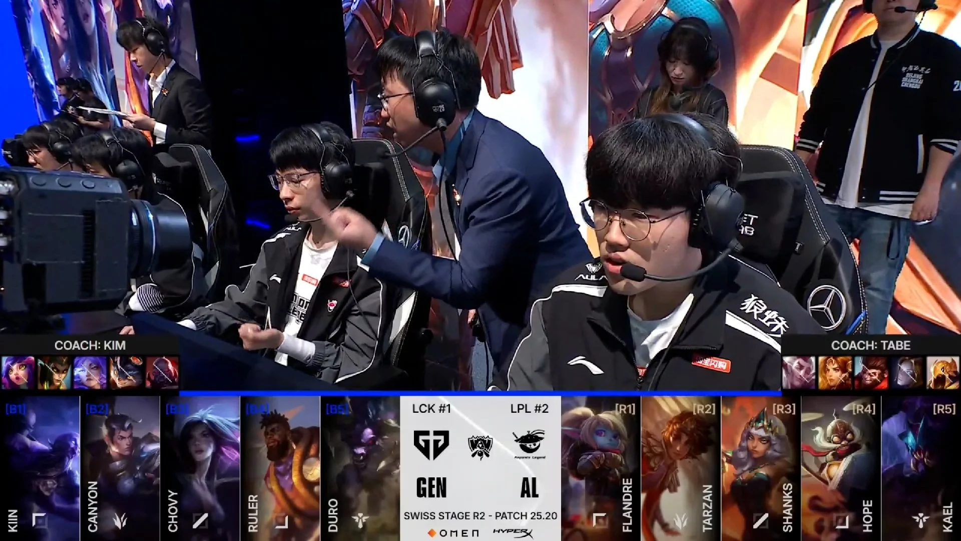 Draft del sexto partido de la jornada 4 de los Mundiales 2025 entre GEN y AL