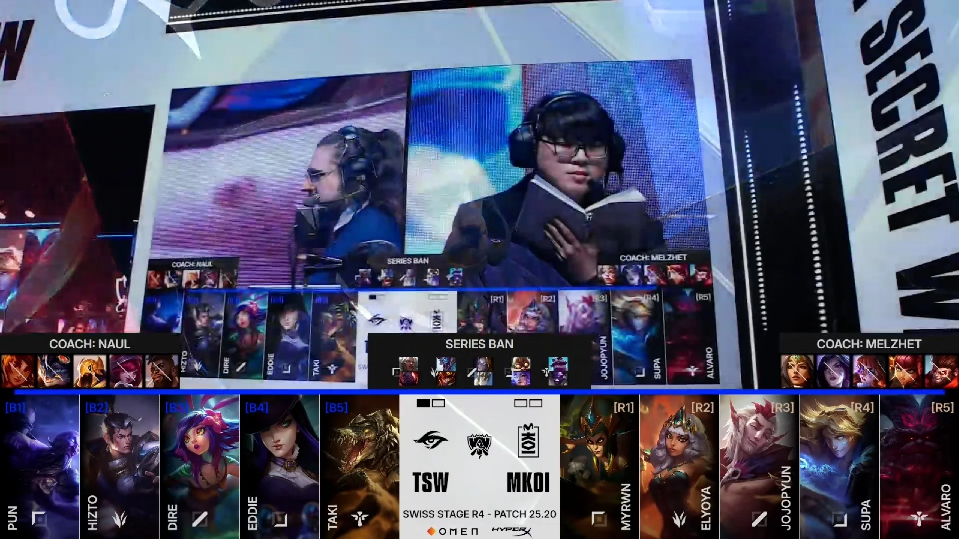 Draft del segundo mapa del primer partido de la jornada 8 de los Mundiales 2025 entre MKOI y TSW