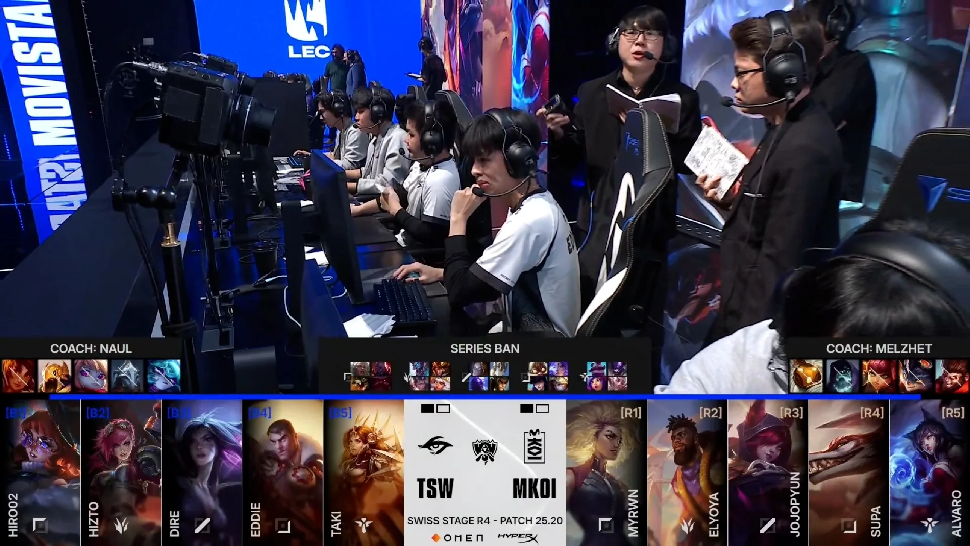 Draft del tercer mapa del primer partido de la jornada 8 de los Mundiales 2025 entre MKOI y TSW