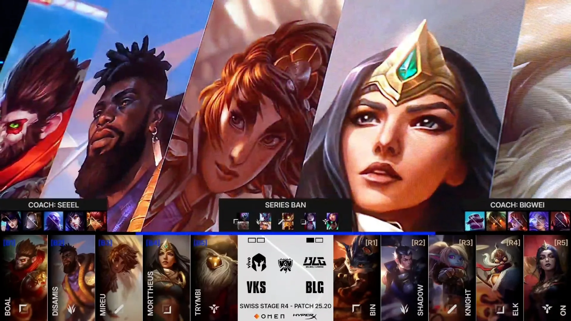 Draft del segundo mapa del primer partido de la jornada 9 de los Mundiales 2025 entre BLG y VKS