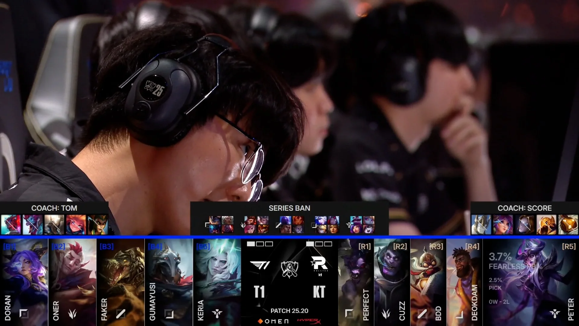 Draft del tercer mapa de la jornada 17 de los Mundiales 2025 entre KT y T1