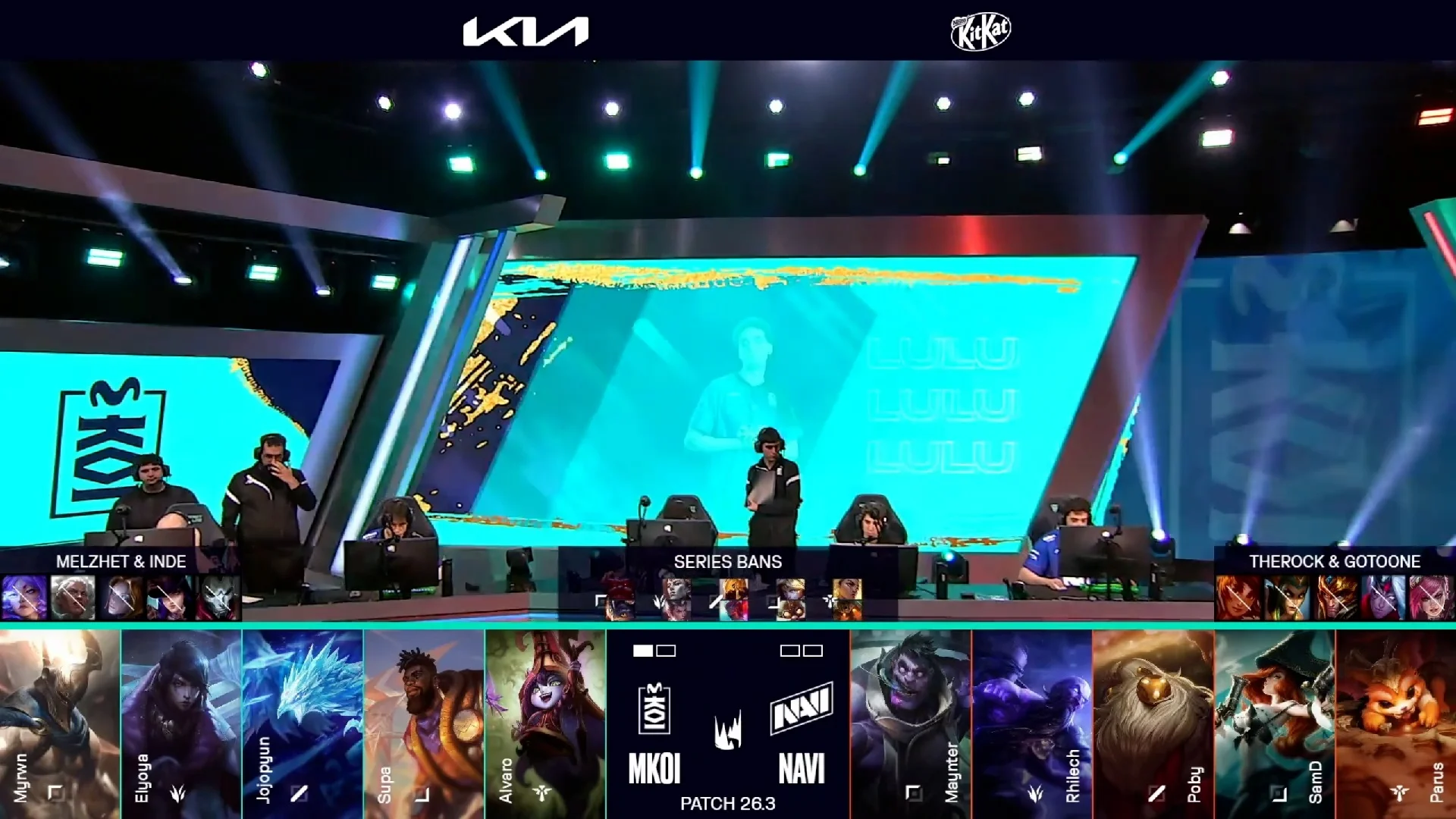 Draft del segundo mapa del primer mejor de tres de la jornada 3 de los playoffs de la LEC Versus 2026 entre NAVI y MKOI