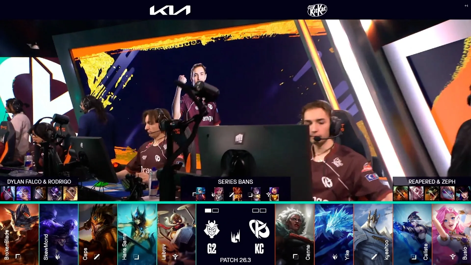 Draft del segundo mapa del segundo mejor de tres de la jornada 3 de los playoffs de la LEC Versus 2026 entre KC y G2