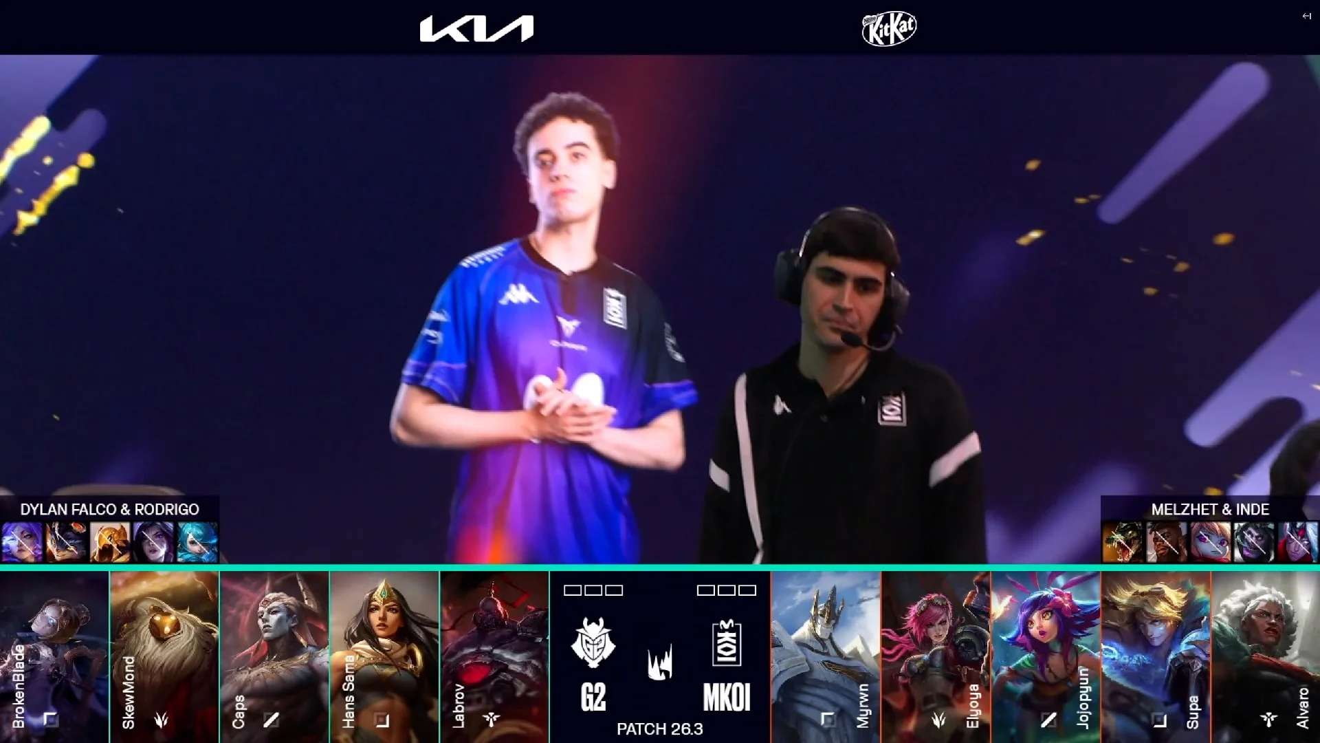 Draft del primer mapa del mejor de cinco de la jornada 6 de los playoffs de la LEC Versus 2026 entre G2 y MKOI