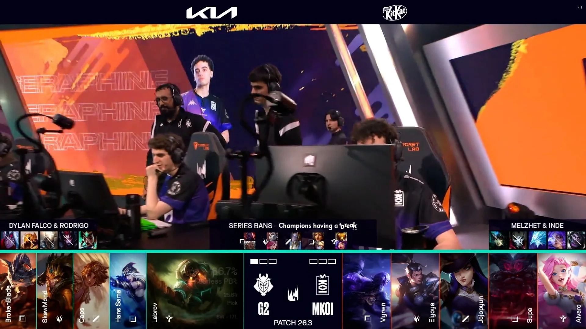 Draft del segundo mapa del mejor de cinco de la jornada 6 de los playoffs de la LEC Versus 2026 entre G2 y MKOI