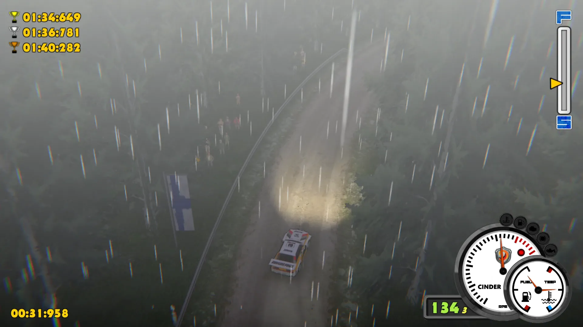 Etapa nocturna en Super Woden Rally Edge