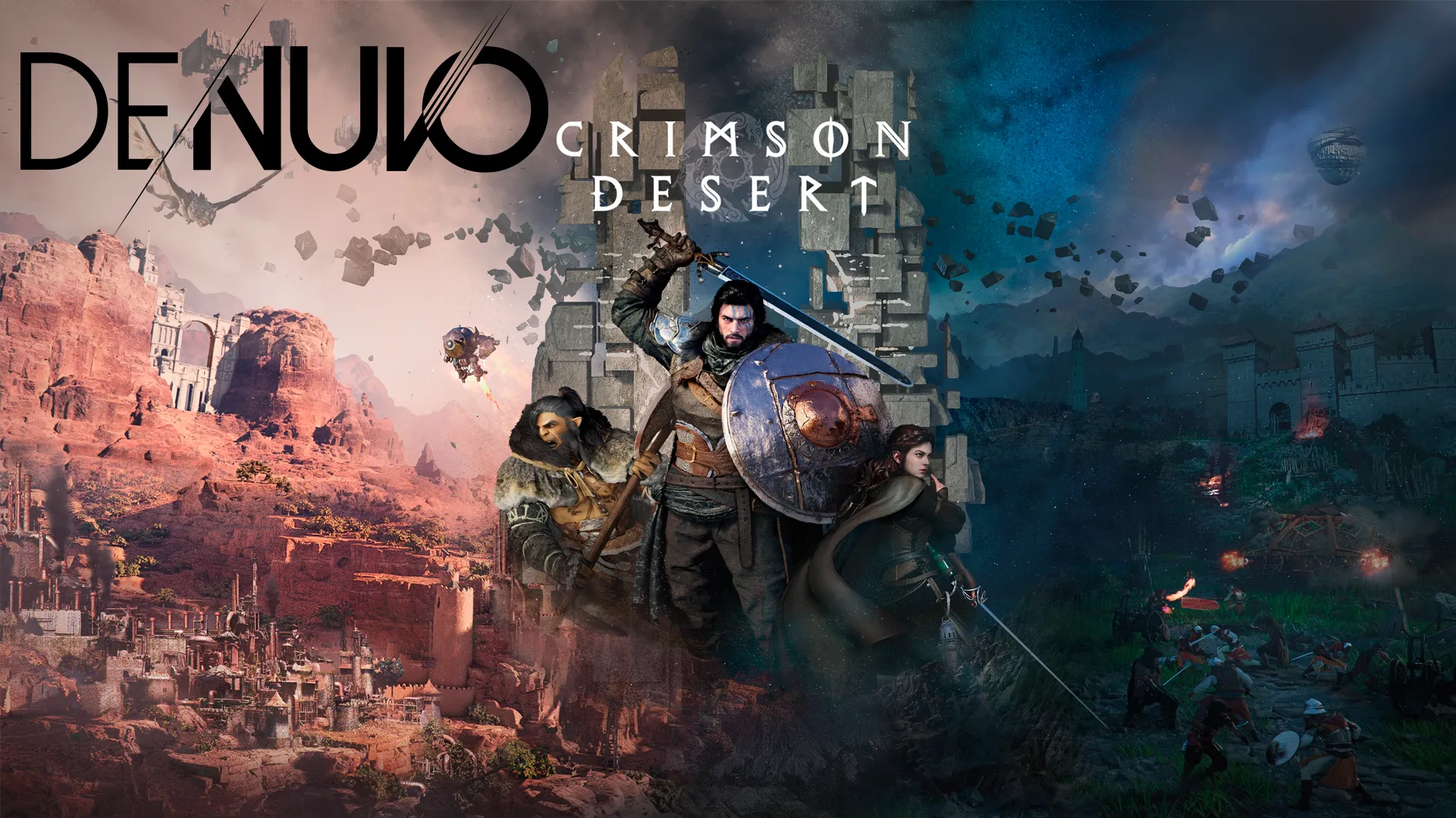 Crimson Desert con el logo de Denuvo