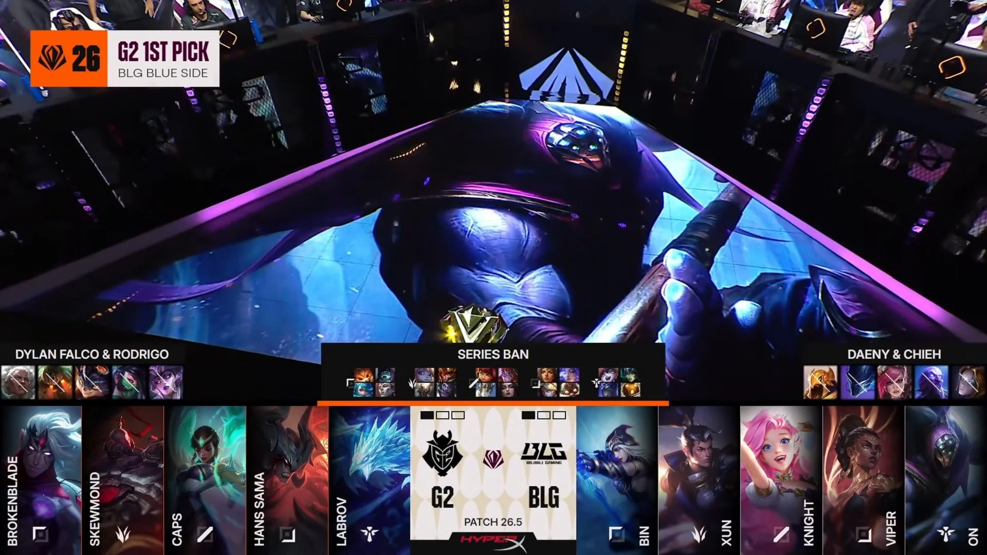 Draft del tercer mapa de la jornada 7 del First Stand Tournament 2026 entre G2 y BLG