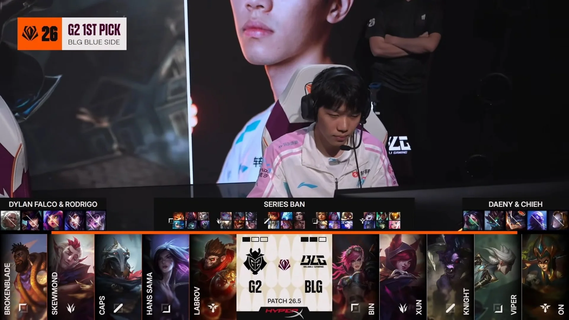 Draft del cuarto mapa de la jornada 7 del First Stand Tournament 2026 entre G2 y BLG