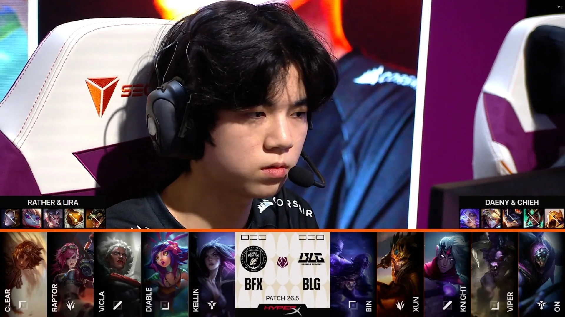 Draft del primer mapa de la primera partida de la jornada 1 del First Stand Tournament 2026 entre BLG y BFX