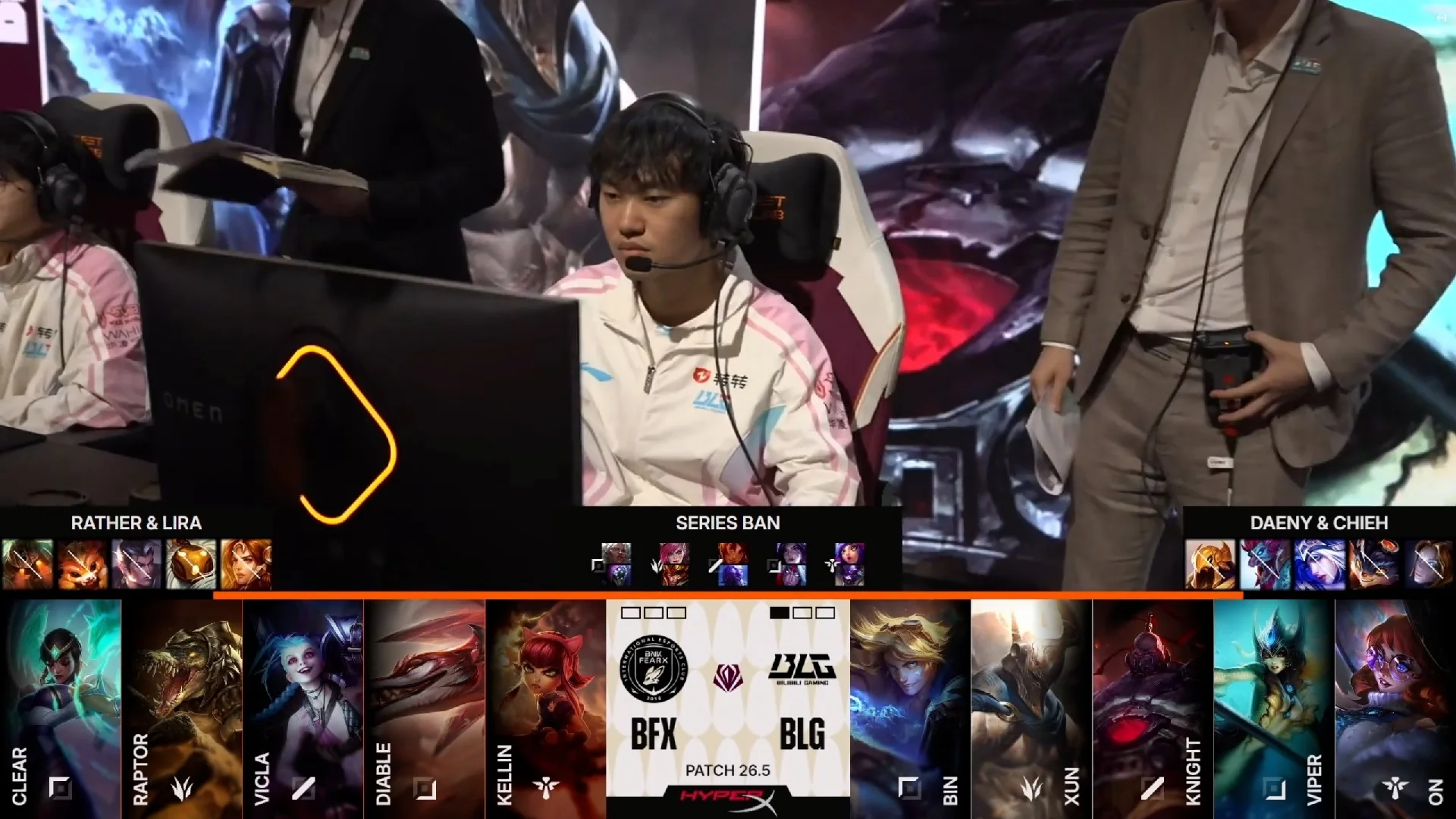 Draft del segundo mapa de la primera partida de la jornada 1 del First Stand Tournament 2026 entre BLG y BFX