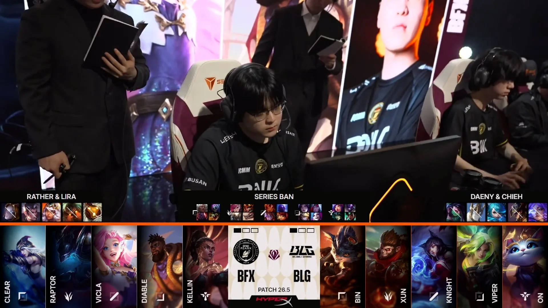 Draft del tercer mapa de la primera partida de la jornada 1 del First Stand Tournament 2026 entre BLG y BFX