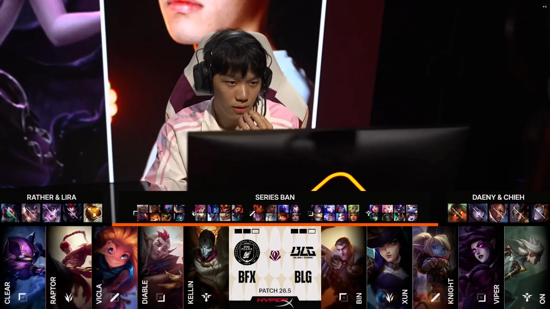 Draft del quinto mapa de la primera partida de la jornada 1 del First Stand Tournament 2026 entre BLG y BFX