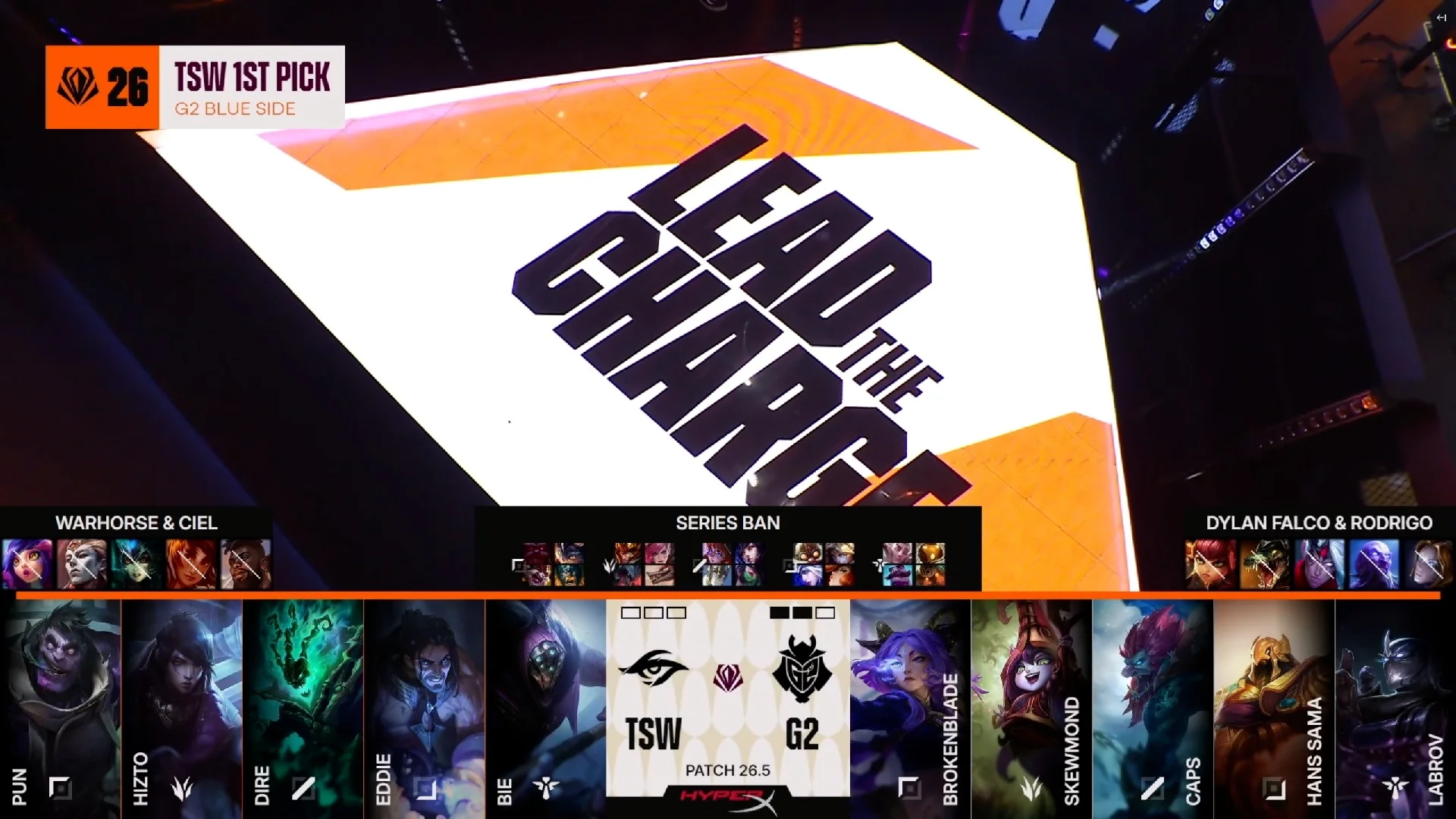 Draft del tercer mapa de la segunda partida de la jornada 1 del First Stand Tournament 2026 entre G2 y TSW