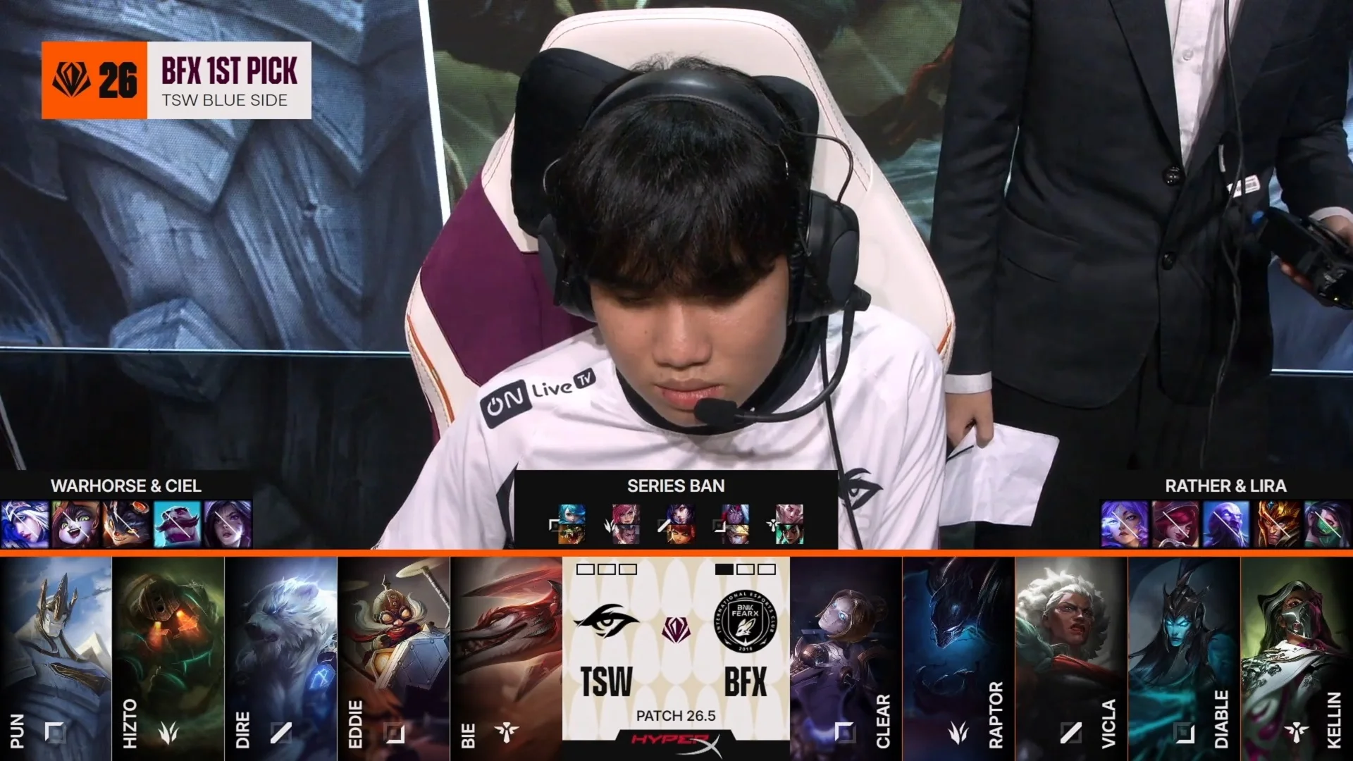 Draft del segundo mapa de la segunda partida de la jornada 3 del First Stand Tournament 2026 entre BFX y TSW