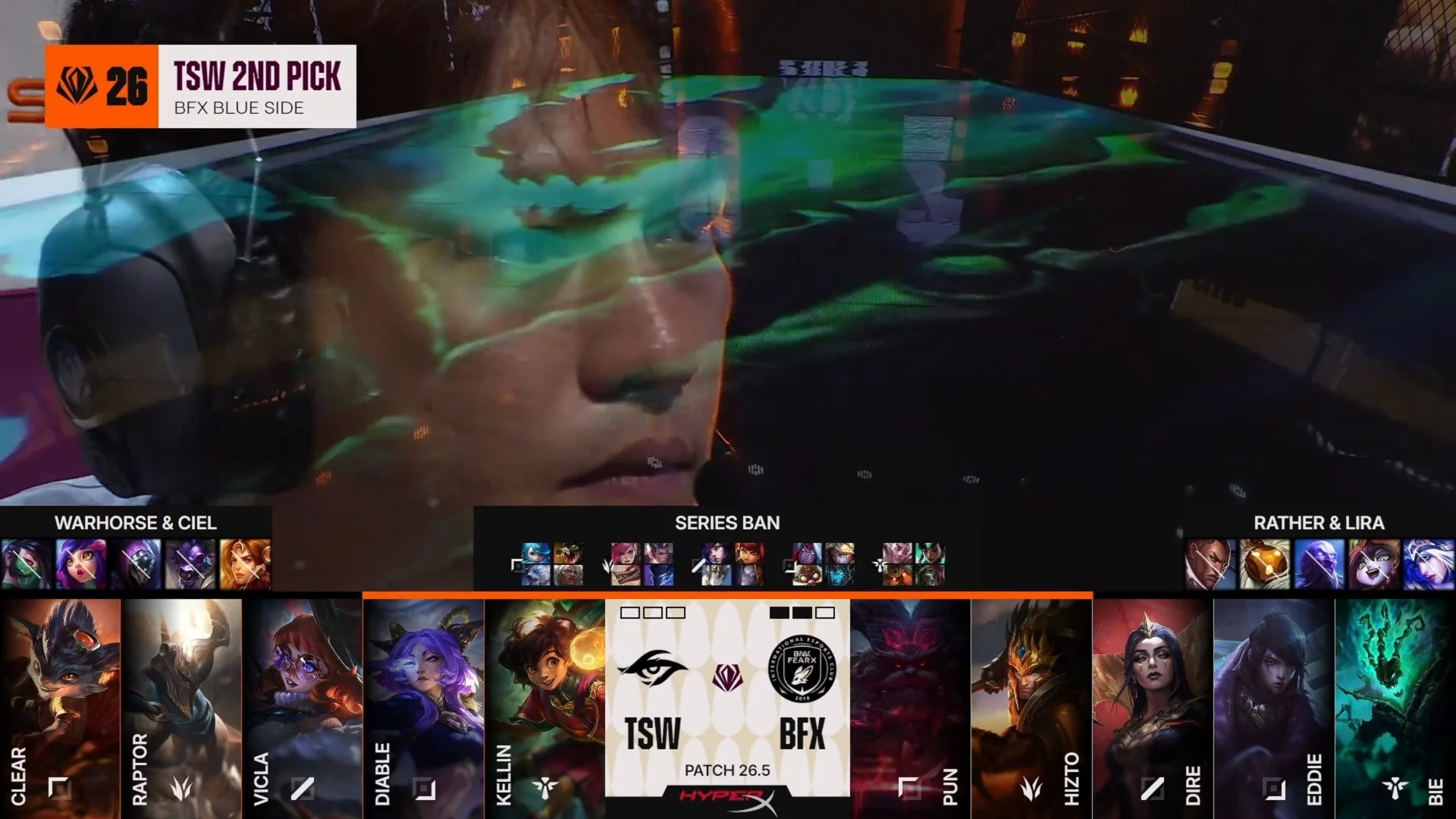 Draft del tercer mapa de la segunda partida de la jornada 3 del First Stand Tournament 2026 entre BFX y TSW