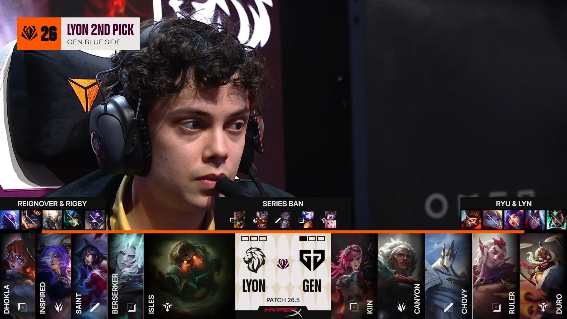 Draft del segundo mapa de la primera partida de la jornada 4 del First Stand Tournament 2026 entre GEN y LYON