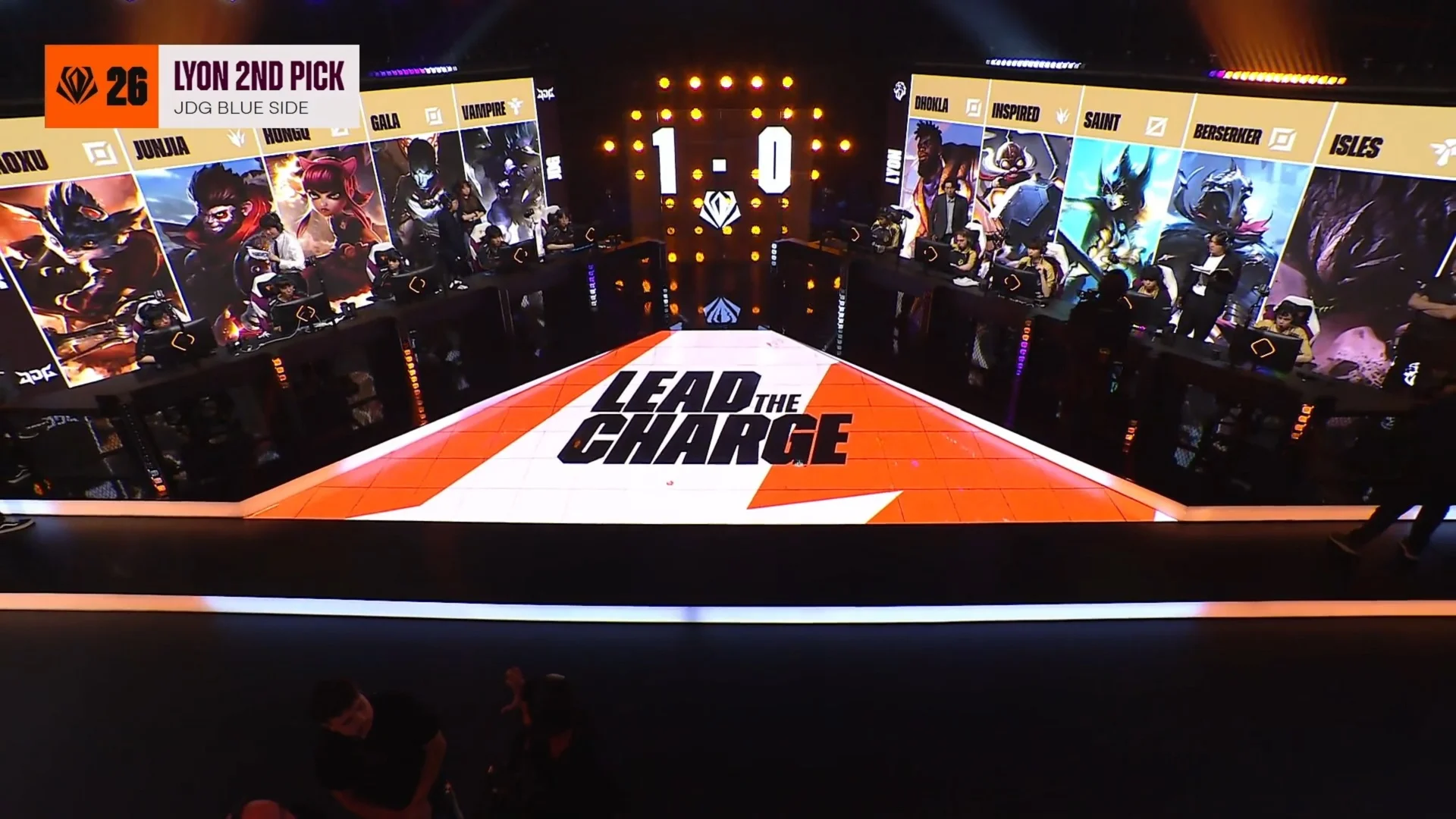 Draft del segundo mapa de la segundo partida de la jornada 5 del First Stand Tournament 2026 entre LYON y JDG