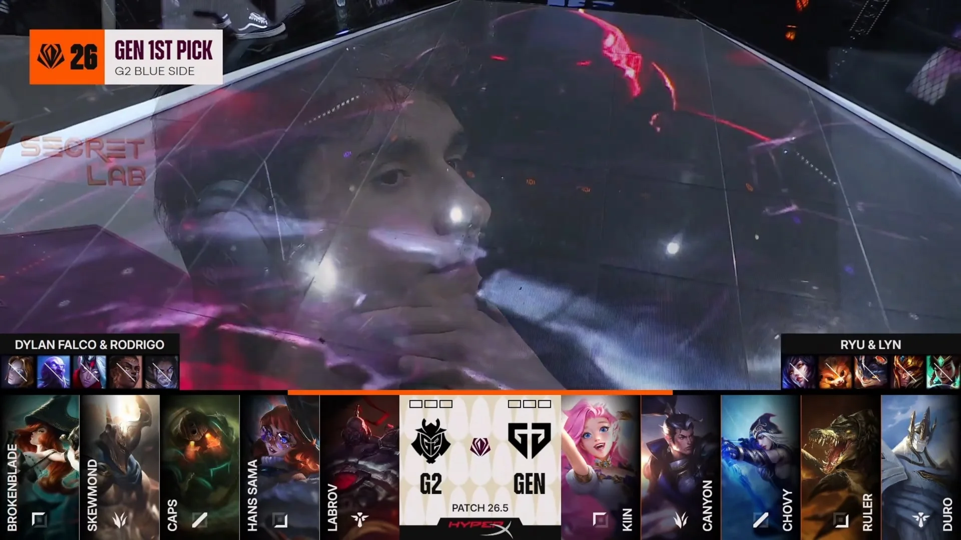 Draft del primer mapa de la primera partida de la jornada 6 del First Stand Tournament 2026 entre GEN y G2