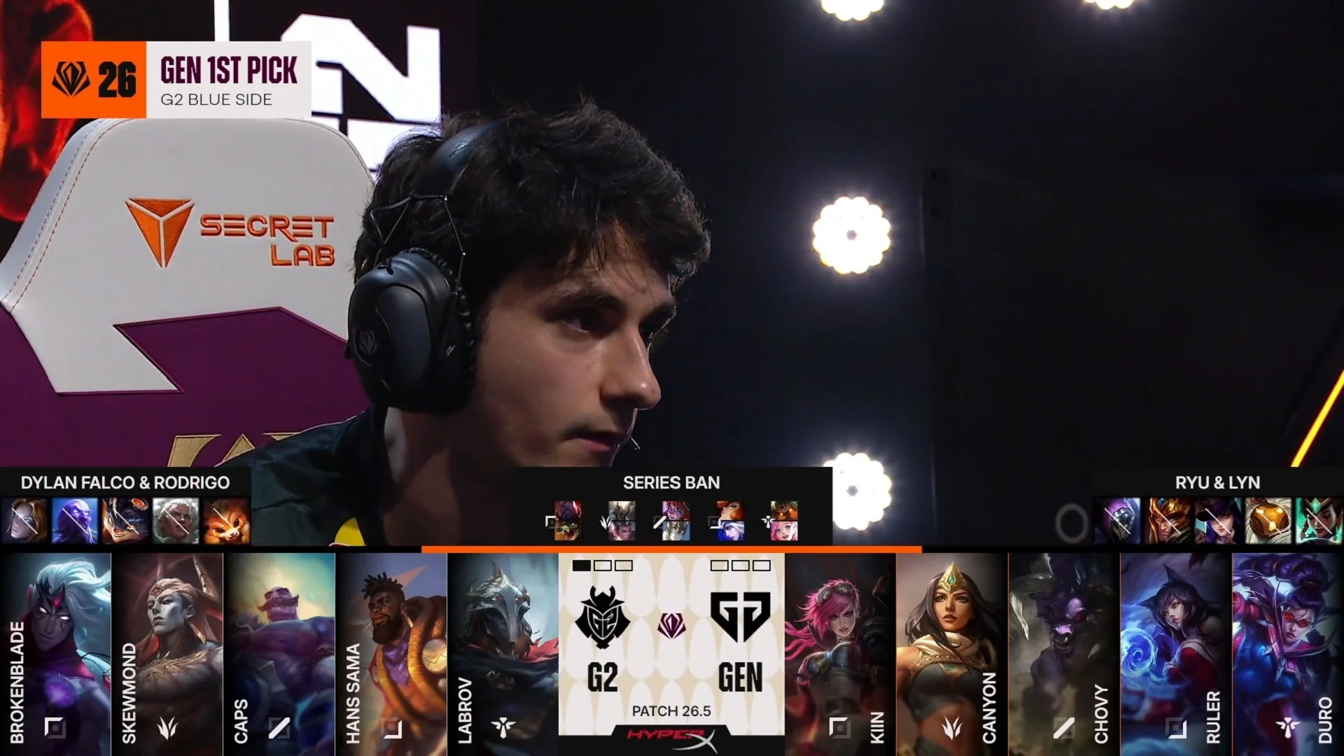 Draft del segundo mapa de la primera partida de la jornada 6 del First Stand Tournament 2026 entre GEN y G2