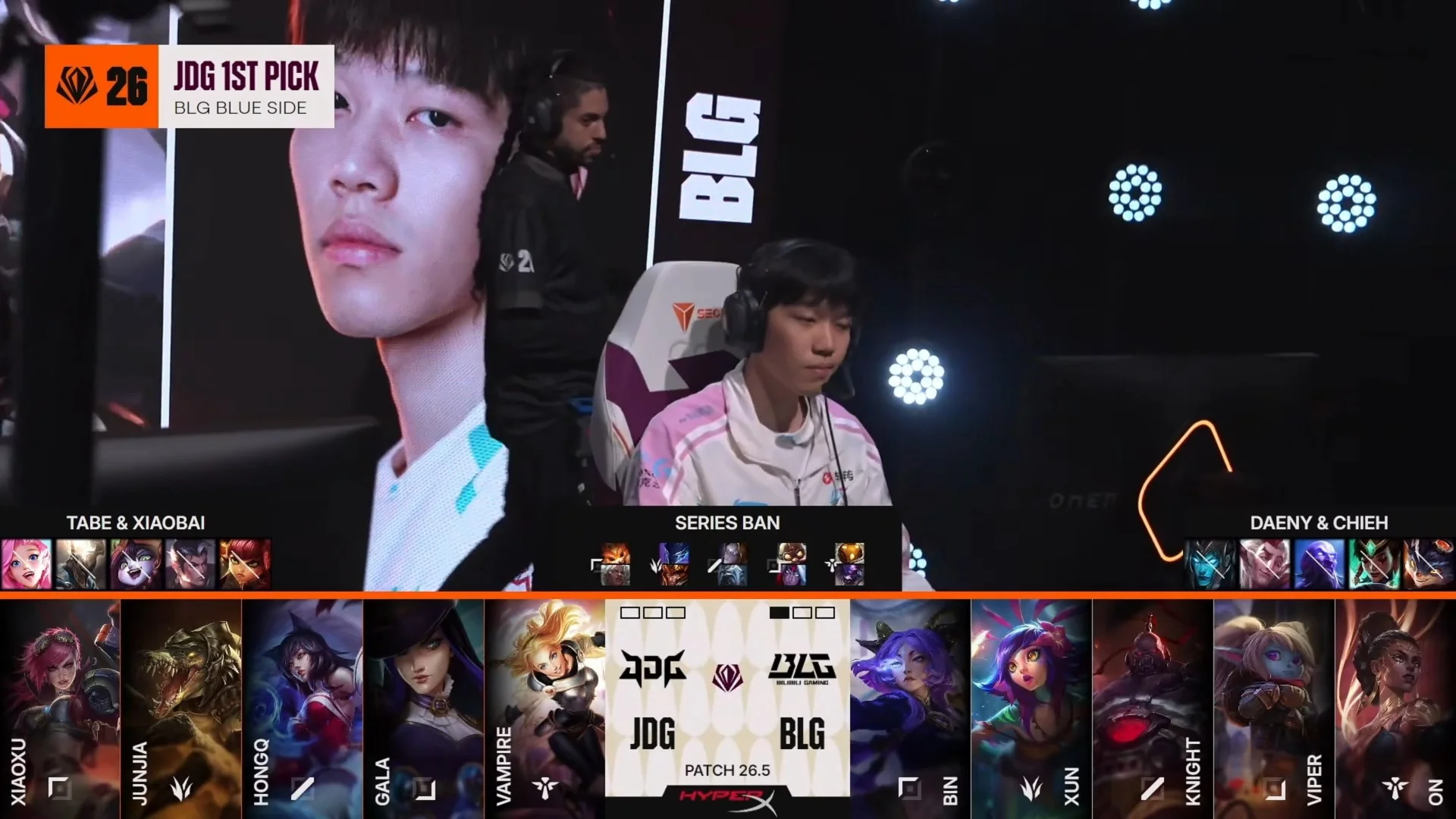 Draft del segundo mapa de la segunda partida de la jornada 6 del First Stand Tournament 2026 entre BLG y JDG