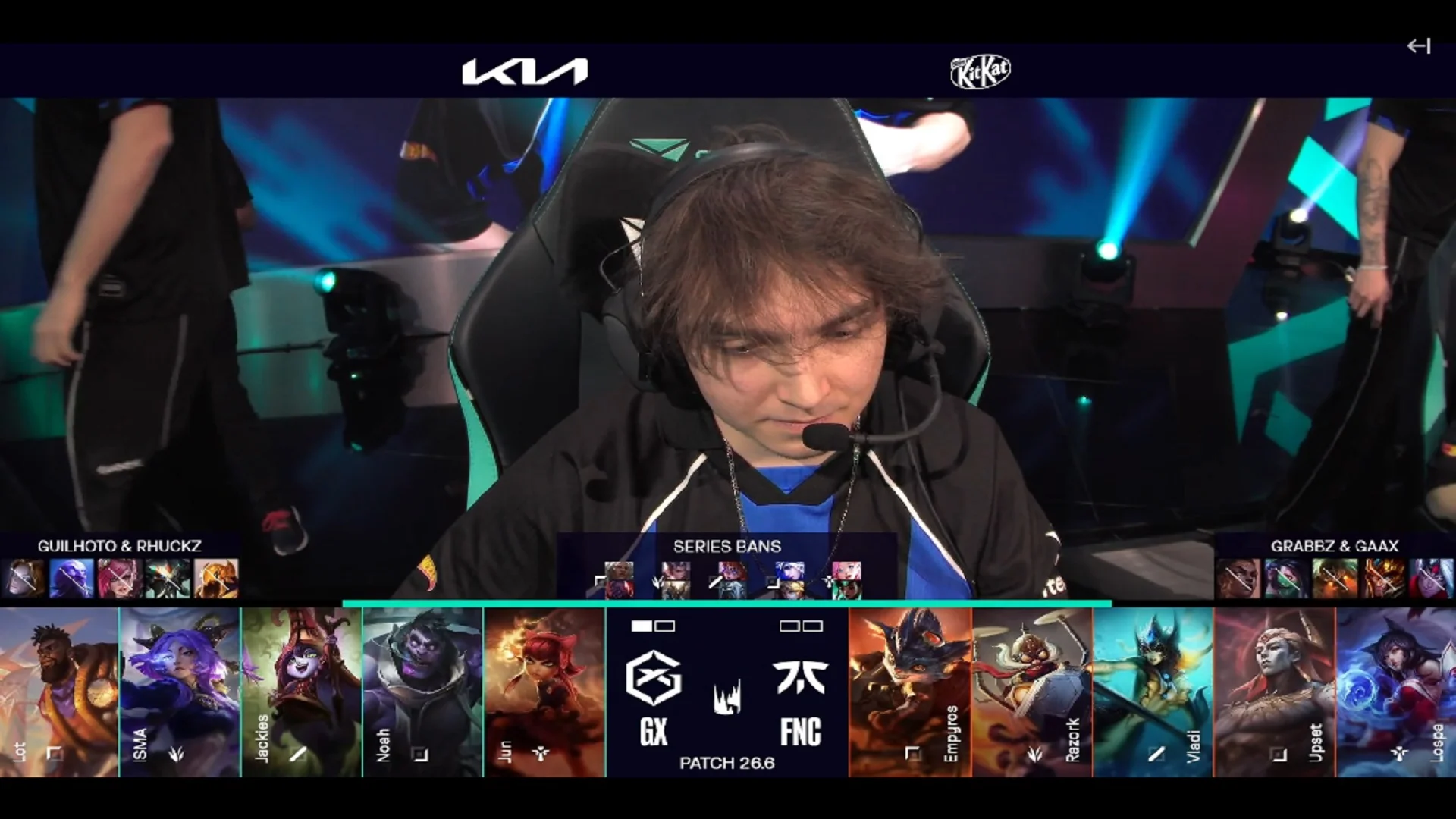 Draft del segundo mapa del primer partido de la jornada 1 de la LEC de primavera 2026 entre GX y FNC